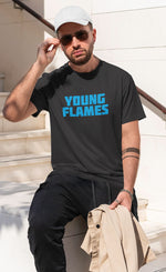 Men's black young flames graphic tshirt