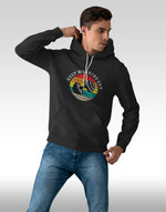 Men's black keep working out graphic printed hoodie
