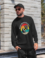 Men's black keep working out graphic printed sweatshirt