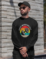 Men's black keep working out graphic printed sweatshirt