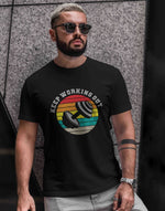 Men's black keep working out graphic printed tshirt