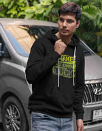 Men's black make my own luck graphic printed hoodie