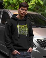 Men's black make my own luck graphic printed hoodie
