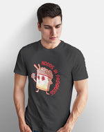 Men's black noods in progress graphic printed tshirt