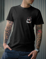 Men's black panda mafia graphic printed tshirt