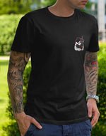 Men's black panda mafia graphic printed tshirt