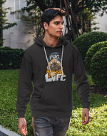Men's black pug life graphic printed hoodie