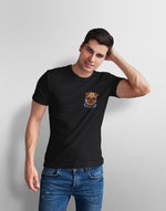 Men's black pug with bow tie graphic printed tshirt