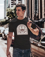 Men's black skull coffee graphic printed tshirt