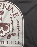 Men's black skull coffee graphic printed tshirt