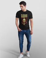 Men's black slashing graphic printed tshirt