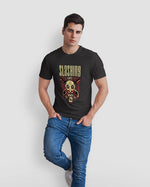 Men's black slashing graphic printed tshirt