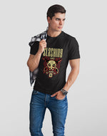 Men's black slashing graphic printed tshirt