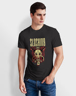 Men's black slashing graphic printed tshirt