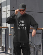 Men's black uniqueness graphic printed sweatshirt