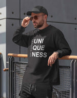 Men's black uniqueness graphic printed sweatshirt