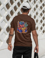 Men's brown taco bull graphic printed tshirt