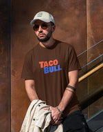 Men's brown taco bull graphic printed tshirt