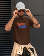 Men's brown taco bull graphic printed tshirt