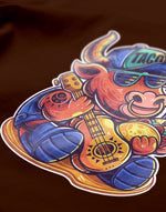Men's brown taco bull graphic printed tshirt