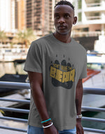 Men's grey dont wake the bear graphic printed tshirt