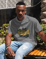 Men's grey dont wake the bear graphic printed tshirt