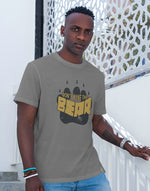 Men's grey dont wake the bear graphic printed tshirt