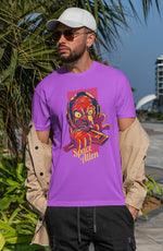Men's lavender graphic printed tshirt space alien
