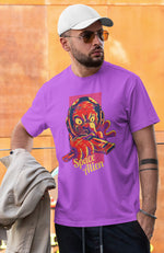 Men's lavender graphic printed tshirt space alien