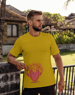 Men's mustard yellow fried and fabulous graphic printed tshirt
