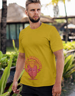 Men's mustard yellow fried and fabulous graphic printed tshirt