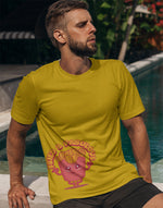 Men's mustard yellow fried and fabulous graphic printed tshirt