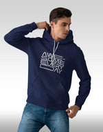 Men's navy blue awesome everyday graphic printed hoodie