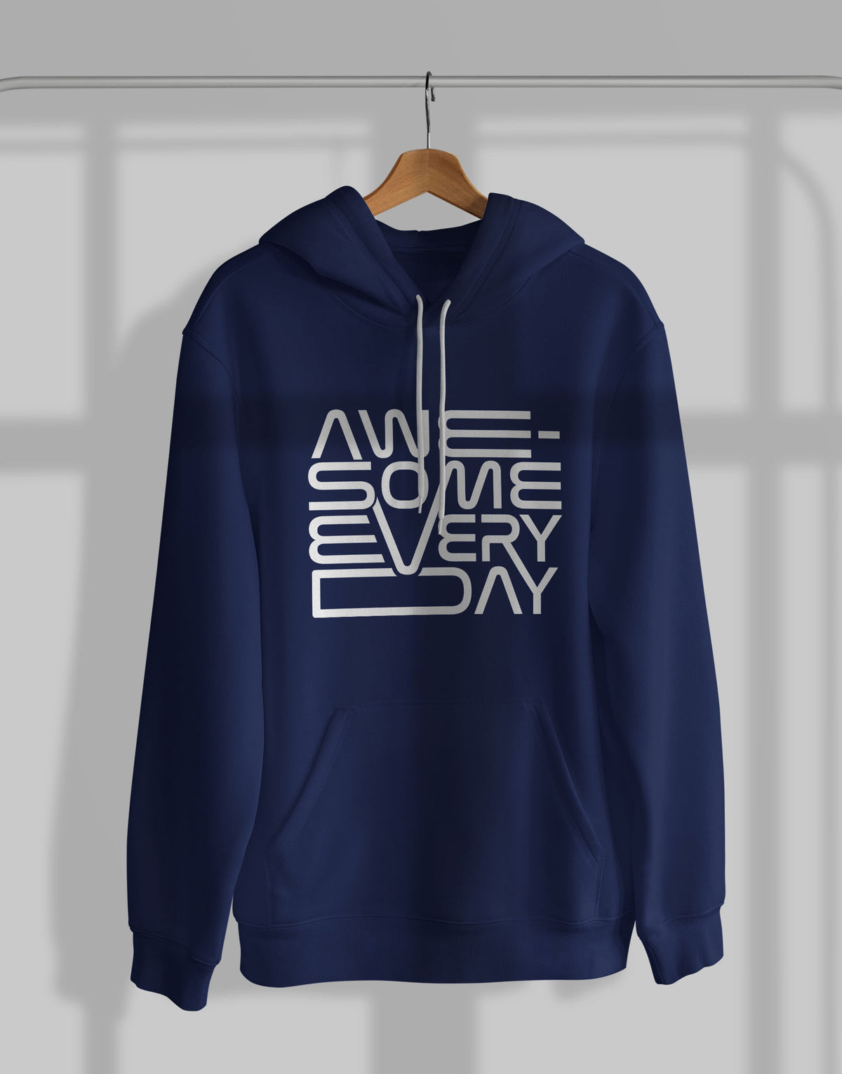 Men's navy blue awesome everyday graphic printed hoodie