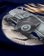 Men's navy blue jeep offroad graphic printed tshirt