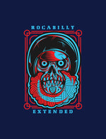 Men's navy bluerocabilly monkey graphic printed tshirt