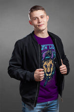 Men's purple graphic tshirt youth lion