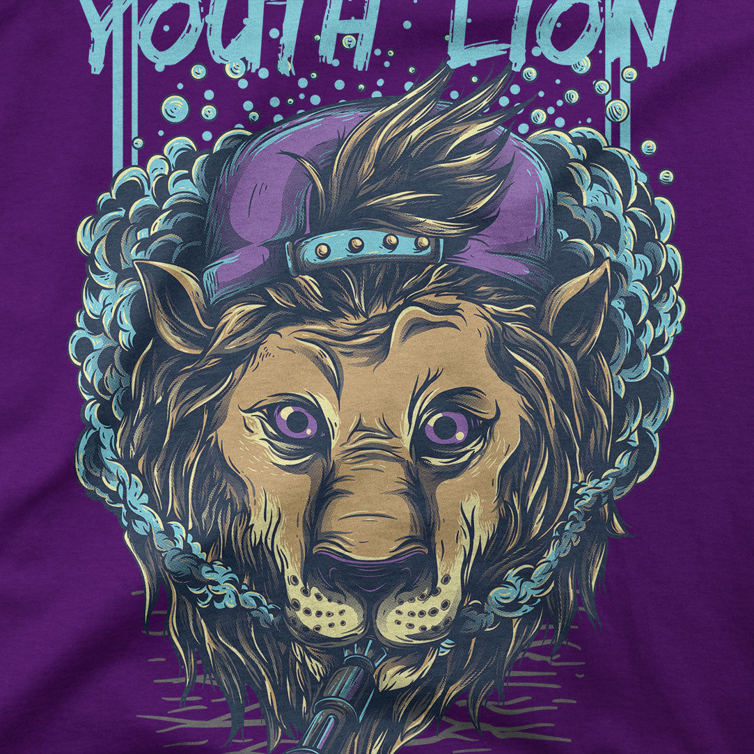 Men's purple graphic tshirt youth lion