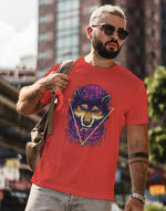 Men's red wolf graphic printed tshirt