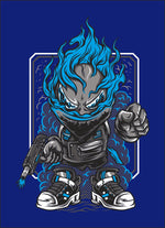 Men's black young flames graphic tshirt