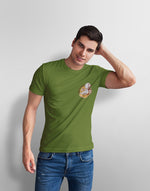 Men's sage green take it slow graphic printed tshirt