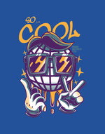 Men's sapphire blue cool emoji graphic printed tshirt