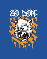 Men's sapphire blue so dope dog graphic printed tshirt