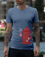 Men's sky blue feel stuck graphic printed tshirt