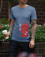 Men's sky blue feel stuck graphic printed tshirt