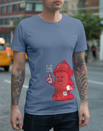 Men's sky blue feel stuck graphic printed tshirt