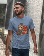 Men's sky blue slow delivery graphic printed tshirt