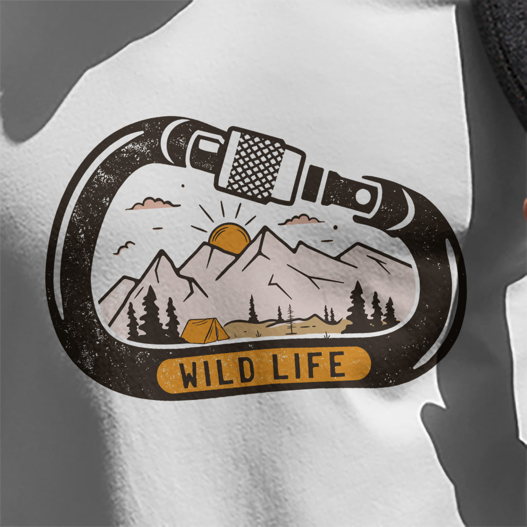 Men's white graphic printed tshirt wild life