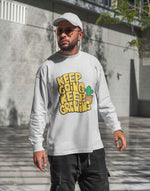 Men's white keep going keep growing graphic printed sweatshirt