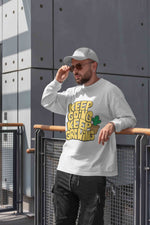 Men's white keep going keep growing graphic printed sweatshirt